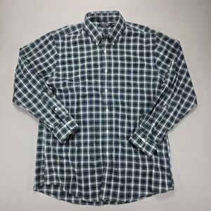 Lauren Ralph Lauren Black Label Slim Fit Stretch Non Iron Plaid Shirt Mens 34/35